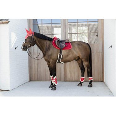 Bamboo Elastische Fluwelen Vegan Schapenvacht Gamaschen Kentucky Rood Bamboo Elastische Fluwelen Vegan Schapenvacht Gamaschen Kentucky Rood