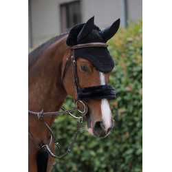 Schapenvacht hoes voor neusriem Kentucky Zwart