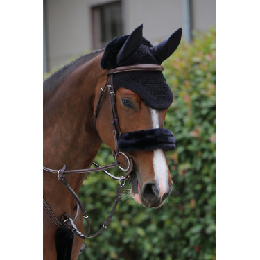 Schapenvacht hoes voor neusriem Kentucky Zwart