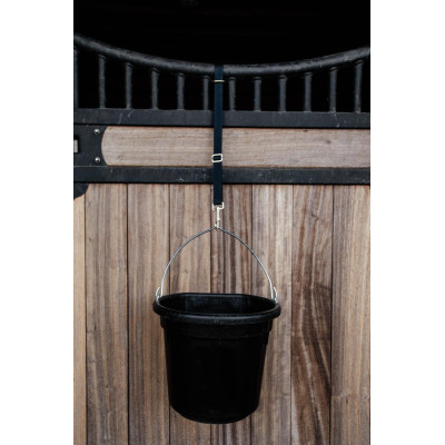 Nylon Halstertouw Met Musketonhaak En Ring Lang Kentucky Zwart