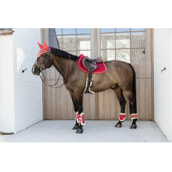 Jong paarden kogelbeschermer Velvet vegan schapenvacht Kentucky Rood