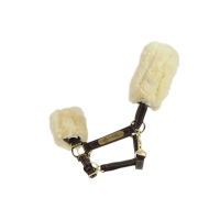 Schapenvacht halster van leer Kentucky Bruin