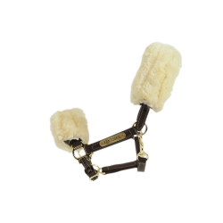 Schapenvacht halster van leer Kentucky Bruin