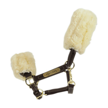 Schapenvacht halster van leer Kentucky Bruin Schapenvacht halster van leer Kentucky Bruin