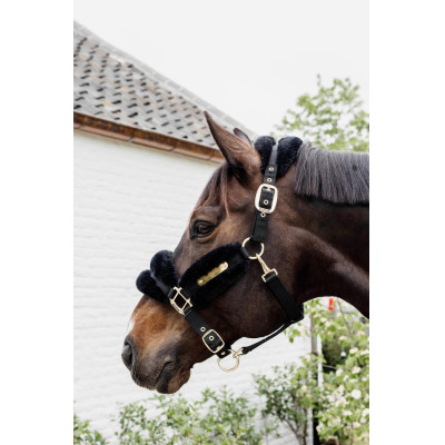 Nylon halster schapenvacht Soft Kentucky Zwart