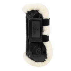 Velcro beenbeschermer vegan schapenvacht Kentucky Zwart