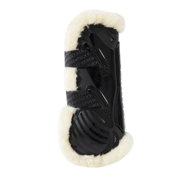 Velcro beenbeschermer vegan schapenvacht Kentucky Zwart