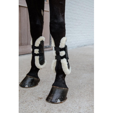 Velcro beenbeschermer vegan schapenvacht Kentucky Velcro beenbeschermer vegan schapenvacht Kentucky