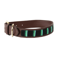 Halsband voor honden van handgemaakte parels Kentucky Zilver