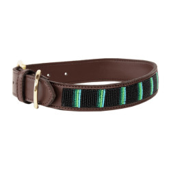 Halsband voor honden van handgemaakte parels Kentucky Zwart