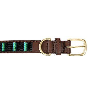 Halsband voor honden van handgemaakte parels Kentucky Zwart