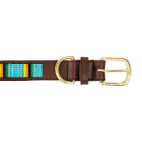 Halsband voor honden van handgemaakte parels Kentucky Zilver