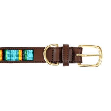Halsband voor honden van handgemaakte parels Kentucky Lichtblauw