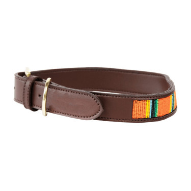 Halsband voor honden van handgemaakte parels Kentucky Puur oranje