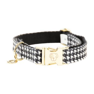 Hondenhalsband Pied-de-poule Kentucky Zwart
