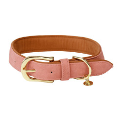 Halsband voor hond Vegan Leather Kentucky Perzik Roze