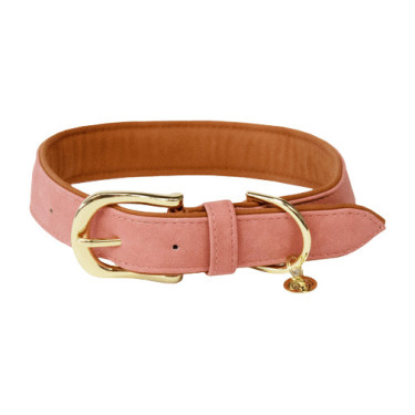 Halsband voor hond Vegan Leather Kentucky Perzik Roze