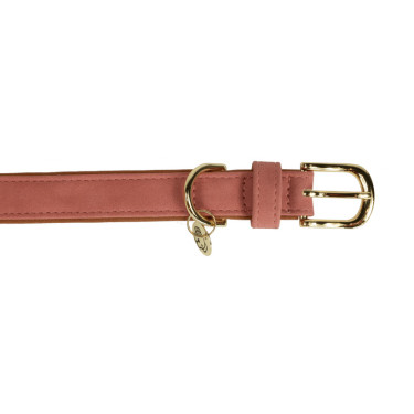 Halsband voor hond Vegan Leather Kentucky Perzik Roze