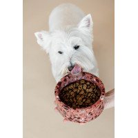 Hondenvoerbak van terrazzo-steen Kentucky Bruin