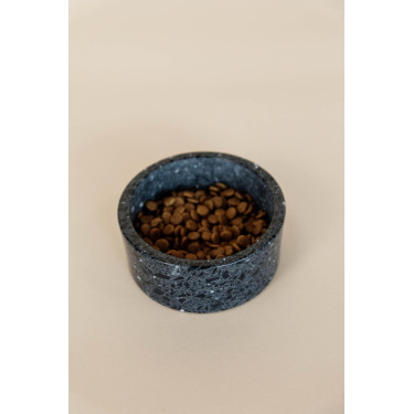 Hondenvoerbak van terrazzo-steen Kentucky Zwart