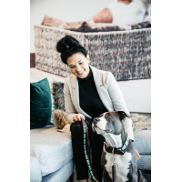 Hondenriem in handgemaakte Parels Kentucky Lichtblauw