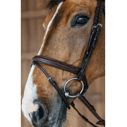 Bridon muserolle combinée tressé Dy'on Bruin Bridon muserolle combinée tressé Dy'on Bruin