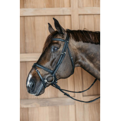 Gevlochten gecombineerde neusriem hoofdstel New English Collection by Dy'on Zwart