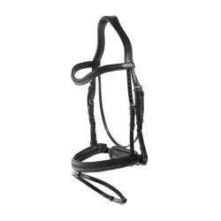 Gevlochten gecombineerde neusriem met Pull Back Dy'on New English Collection Zwart