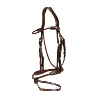 Gevlochten gecombineerde neusriem rond Dy'on Bruin Gevlochten gecombineerde neusriem rond Dy'on Bruin