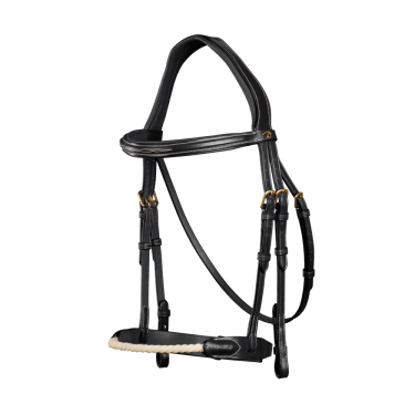 Bridon Neusriem Touw D Collectie van Dy'on Zwart Bridon Neusriem Touw D Collectie van Dy'on Zwart