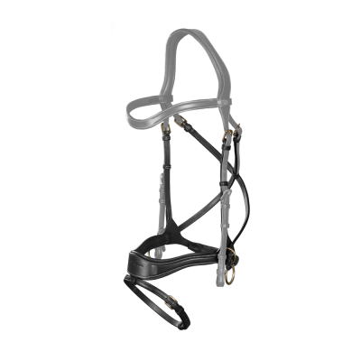 Muserolle D Motion + Cross Pull Strap D Collectie van Dy'on Zwart