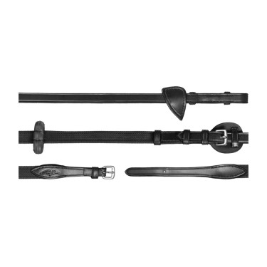 Verstelbare Teugels 5/8 New English Collection by Dy'on Zwart Verstelbare Teugels 5/8 New English Collection by Dy'on Zwart