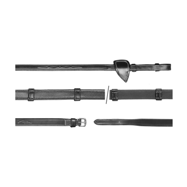 Hunter-teugels 5/8 met 7 stops (zonder stopper) US Collection by Dy'on Zwart Hunter-teugels 5/8 met 7 stops (zonder stopper) US Collection by Dy'on Zwart