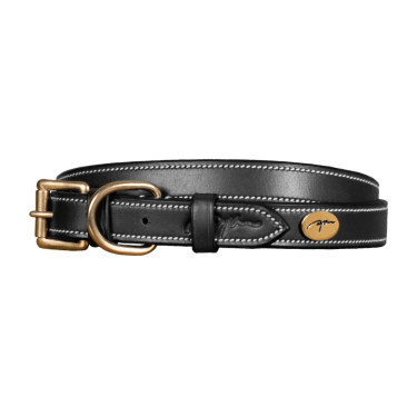 Leren Platte Hondenhalsband Dy'on Zwart