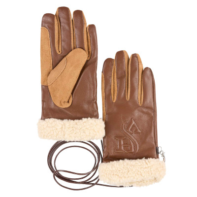 Gants HV Polo Charlotte Brun cuivré
