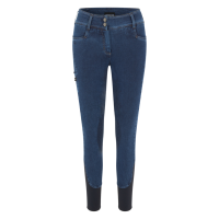 Kingsland KLkayce kniestuk grip damesbroek imitatie jeans Donkerbruin Marineblauw