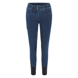 Kingsland KLkayce kniestuk grip damesbroek imitatie jeans Donkerbruin Marineblauw