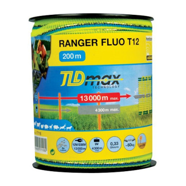 Fluorescerend afrasteringslint voor paarden 12 mm