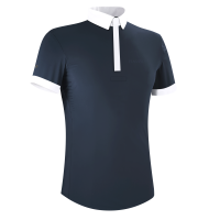 Wedstrijdpolo Flags & Cup jongen Wako korte mouwen Marine Marineblauw