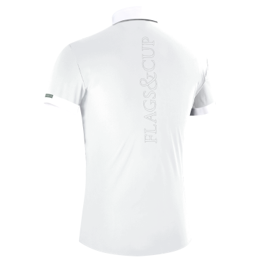 Wedstrijdpolo Flags & Cup jongen Wako korte mouwen Wit