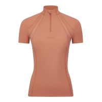 Mesh onderhemd met korte mouwen LeMieux Mia Abrikoos Oranje Mesh onderhemd met korte mouwen LeMieux Mia Abrikoos Oranje