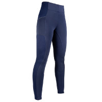 Legging HKM Mesh Style full seat siliconen Donkerblauw