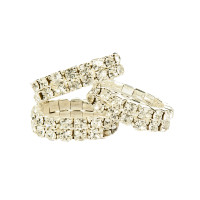 HKM Crystal vlechtelastiekjes Wit