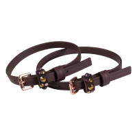 HKM Rosegold Glamour Style Biothane sporenriempjes Donkerbruin