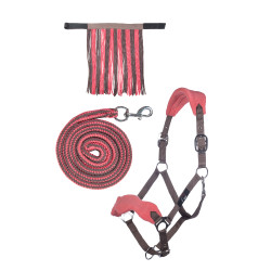 Set halster HKM karabijnhaak & afneembare franje Set halster HKM karabijnhaak & afneembare franje