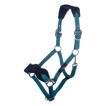 Set halster HKM karabijnhaak & afneembare franje Olie / marineblauw