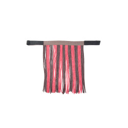 HKM halsterset met anti-paniek musketon en afneembare franjepartijen Mokka / melkachtig roze