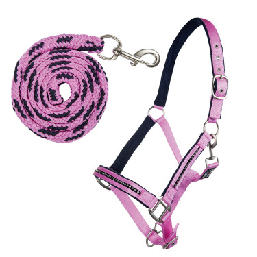 HKM Crystal halsterset met musketon en voering