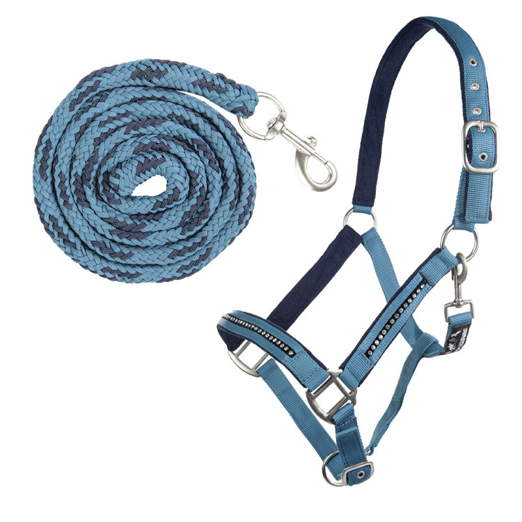 HKM Crystal halsterset met musketon en voering