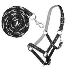 HKM Crystal halsterset met musketon en voering